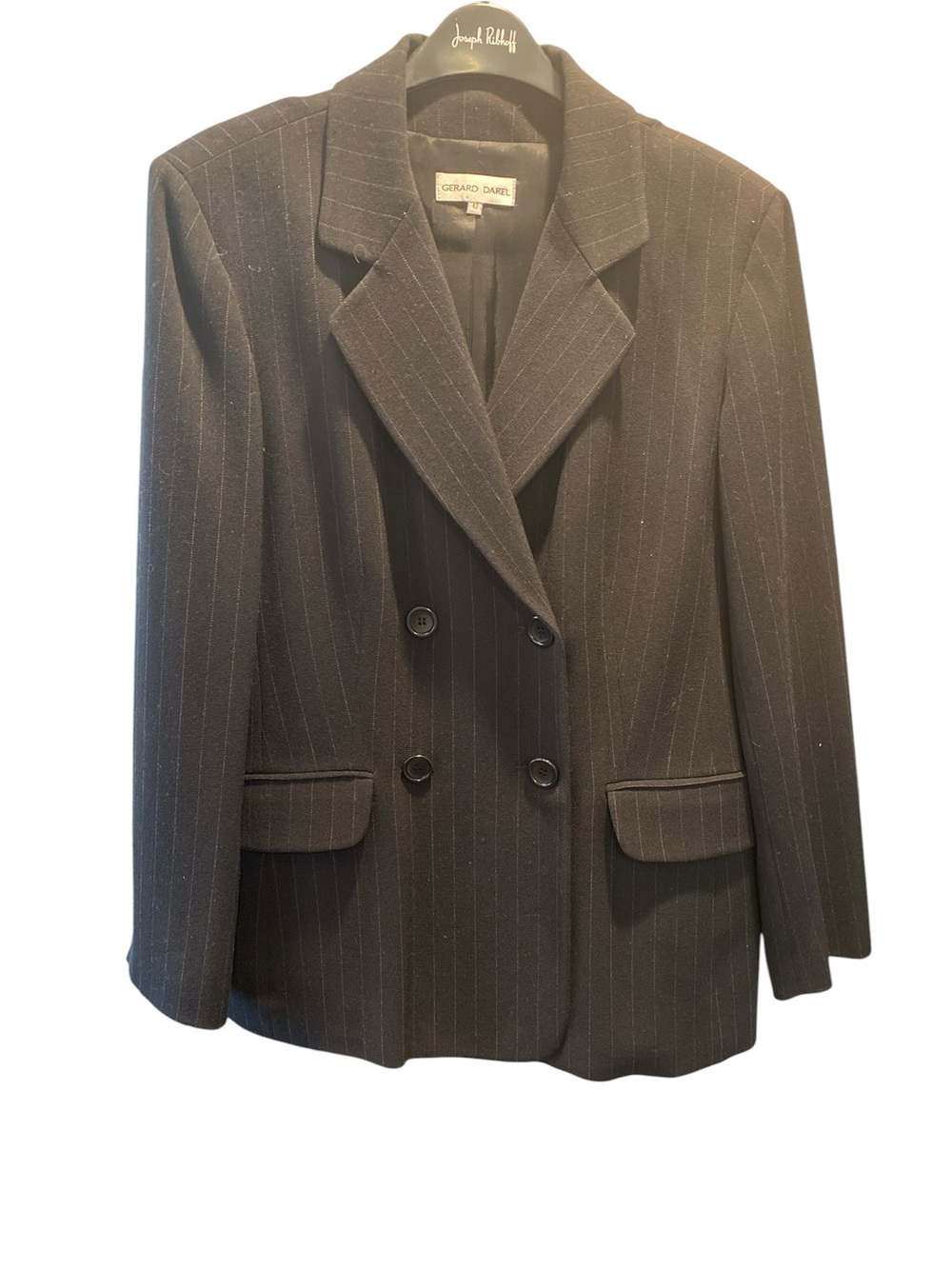 Gerard Darel Black Pinstripe double breasted Blazer Size 12